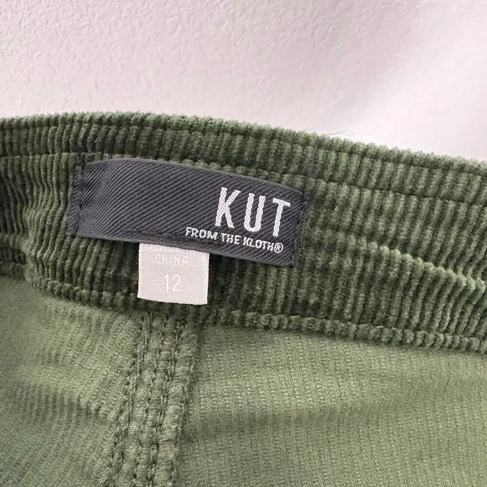 Kut‎ From The Kloth Green Corduroy Bootcut Jeans Size 12
